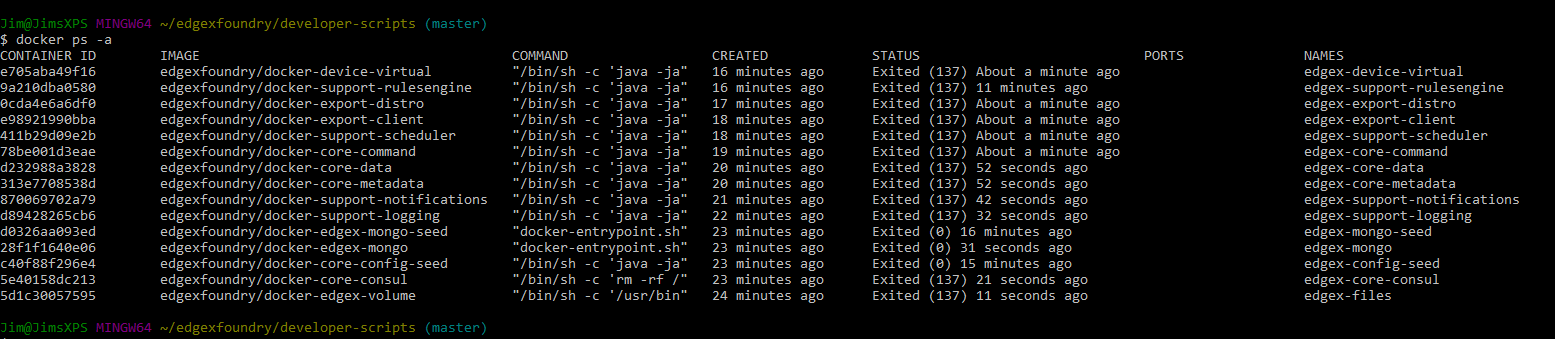 4.1. Getting Started - Users — EdgeX documentation