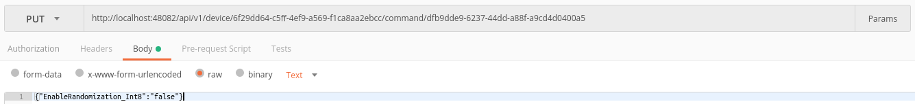 PUT command: Enable/Disable the randomization of the resource
